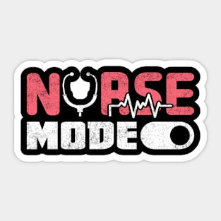 Nurse Mode On Funny RN Nurse Mom Gift Distressed Style Sticker